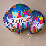 Flamboyant Mixed Flowers Bunch with Birthday Balloon Set