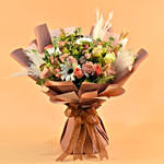 Glamorous Blooms Bouquet with Chocolate Cake