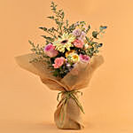 Pleasing Mixed Flowers Bouquet with I Love You Balloon Set