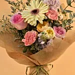 Pleasing Mixed Flowers Hand Bouquet