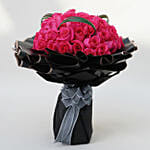 50 Dark Pink Roses Bouquet