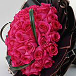 50 Dark Pink Roses Bouquet