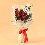 Hot Red Roses Bouquet with Ferrero Rocher