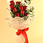 Hot Red Roses Hand Bouquet