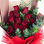 13 Red Roses Bouquet With Mini Moet Champagne For Valentines