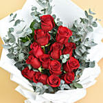 15 Red Roses And Million Smiles With I Love You Table Top For Valentines