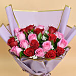 Love Expressions Pink And Red Roses Bouquet With I Love You Table Top For Valentines