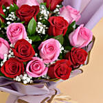 Love Expressions Pink And Red Roses Bouquet with love For Valentines