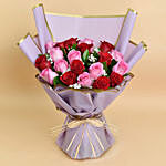 Love Expressions Pink And Red Roses Bouquet With Mini Moet Champagne For Valentines