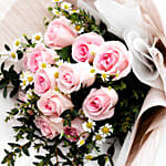 Titanic Love Rose Chamomile Bouquet For Valentines