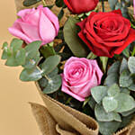 3 Pink 3 Red Roses Love Bouquet For Valentines