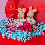 Flowers With Rabbit Arrangement for Valentine