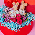 Flowers With Rabbit Arrangement for Valentine