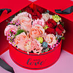 Mixed Flowers Box Arrangement For Valentine