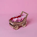 Preserved Roses Arrangment In a Cart