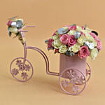 Floral Arrangement In a Bicycle For Valentine With Table Top
