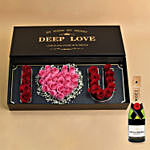 I Love You Floral Arrangement With Moet Champagne