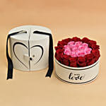 Pink & Red Roses Love For Valentine With Fairy Cream Cake