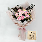 Titanic Rose Chamomile Bouquet With I Love You Table Top For Love