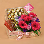 Flowers & Chocolates Wooden Crate Hamper for Women's Day