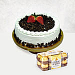 Black Forest Cake With 16 Pcs Ferrero Rocher