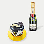 Father's Day Moustache Chocolate Mousse Cake With Moet Champagne