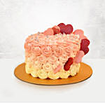 Forever Red Rose & Floral Heart Chocolate Cake