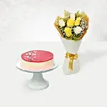 Happy Roses Posy & Raspberry Lychee Rose Cake