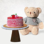 Mousse Cake With Teddy Bear