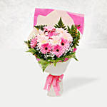 Pink Gerbera Bouquet & Tiramisu Cake
