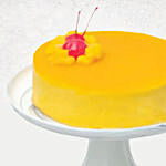 Tangy Mango Mousse Cake With Red Roses Bouquet