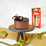 Tempting Chocolate Cake With Birthday Candles