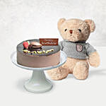 Appetizing Birthday Cake with Teddy Bear