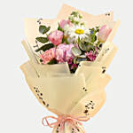 Beautiful Mixed Flowers Bouquet & Floral Heart Choco Cake