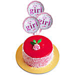 Sweet Mini Mousse Cake With It's A Girl Balloons Set