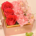 Fnp Pink Box Arrangement for Mom