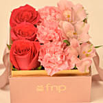 Fnp Pink Box Arrangement for Mom