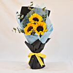 Gleaming Sunflower Bouquet With Truffle Chocolate