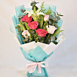 Lovely Rose Bouquet With I Love You Balloon