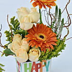 Gerbera and Roses Birthday Vase