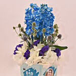 Charming Hydrangea In Square Personalised Glass vase