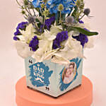 Charming Hydrangea In Square Personalised Glass vase