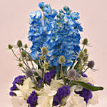 Charming Hydrangea In Square Personalised Glass vase