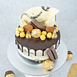 Black and White Chocolate and Biscuit Black Chocolate Cake 6 inch