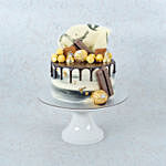 Black and White Chocolate and Biscuit Black Chocolate Cake 8 inch