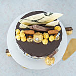 Black and White Chocolate and Biscuit Rose Lychee Cake 8 inch