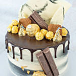 Black and White Chocolate and Biscuit Rose Lychee Cake 8 inch