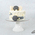 Grey and White Macarons Black Chocolate Cake 8 inch