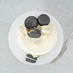 Grey and White Macarons Black Chocolate Cake 8 inch