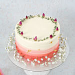 Ombre Pink Baby Breath Black Chocolate Cake 6 inch